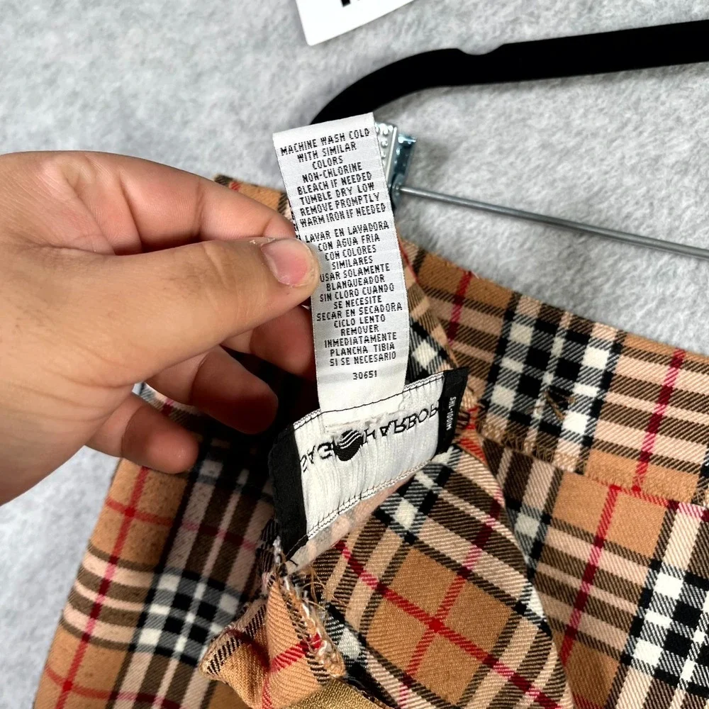 Sag Harbor Pencil Skirt Womens 16 Tan Tartan Plaid Back Zip Formal Business‎